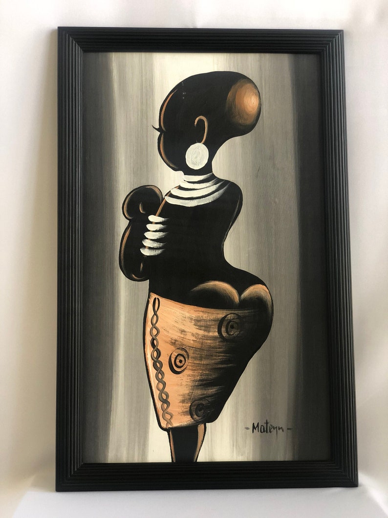 AFRICAN ART / ORIGINAL / Framed Acrylic on Canvas Etsy