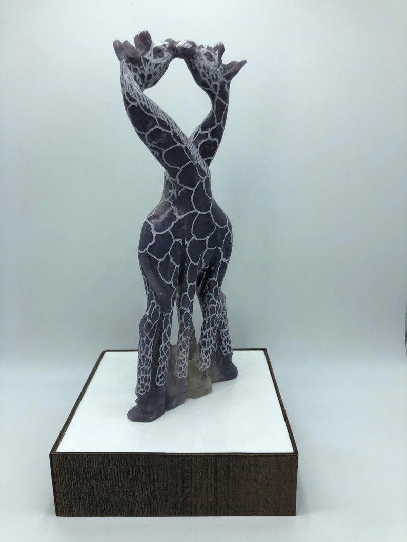 \u201cKissing Giraffe Couple\u201d AFRICAN ART Shona Stone Sculpture