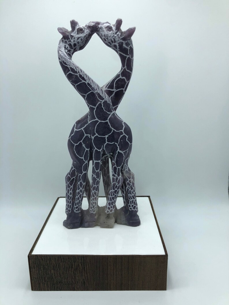 \u201cKissing Giraffe Couple\u201d AFRICAN ART Shona Stone Sculpture