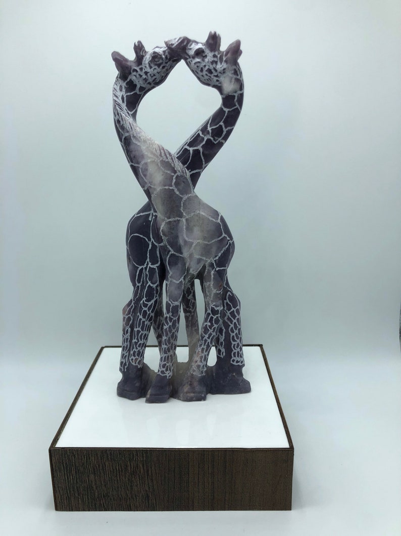 \u201cKissing Giraffe Couple\u201d AFRICAN ART Shona Stone Sculpture