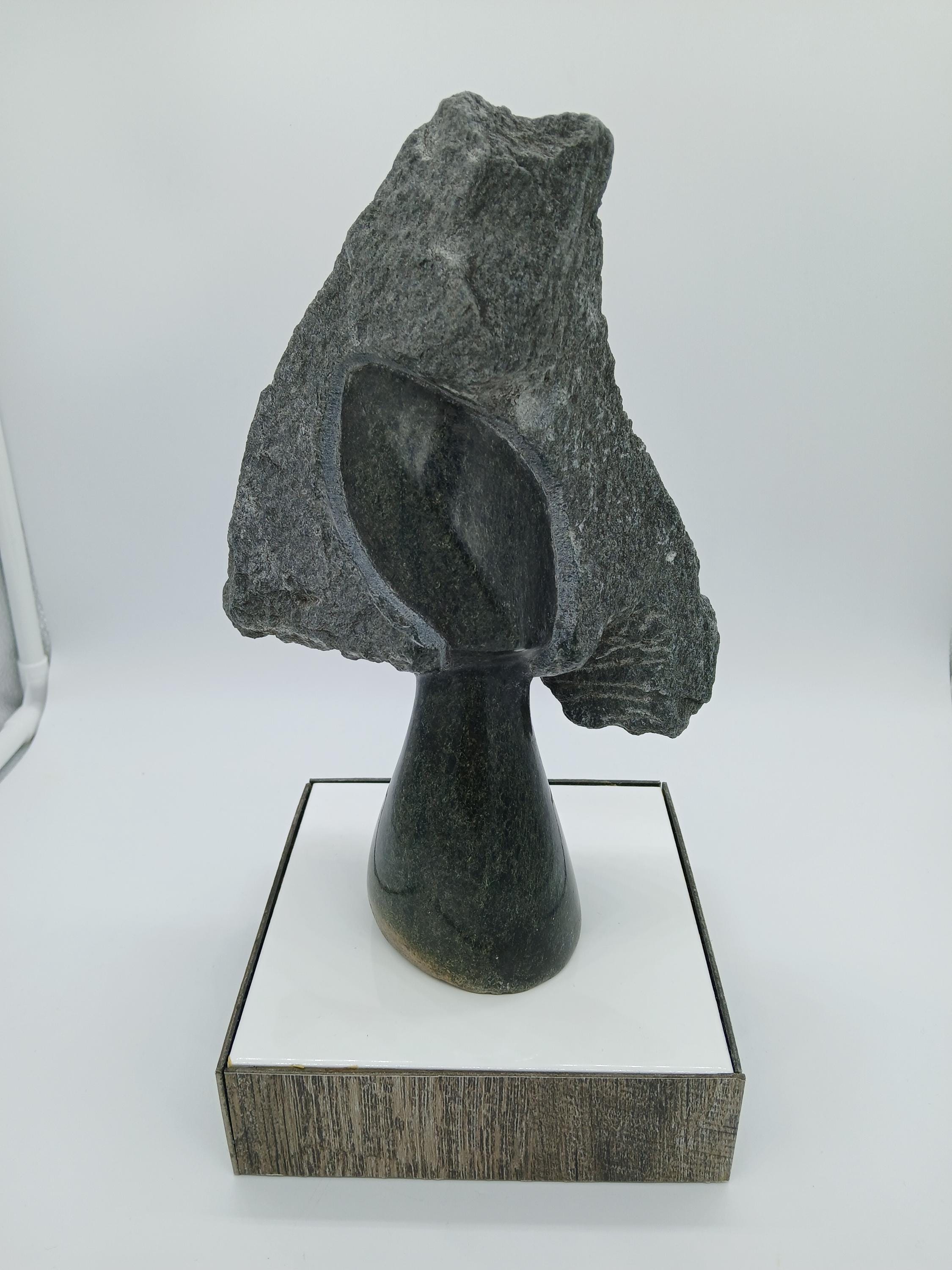Authentic African Shona Stone Sculpture titled "The African Beauty" by Tawanda Seremwe