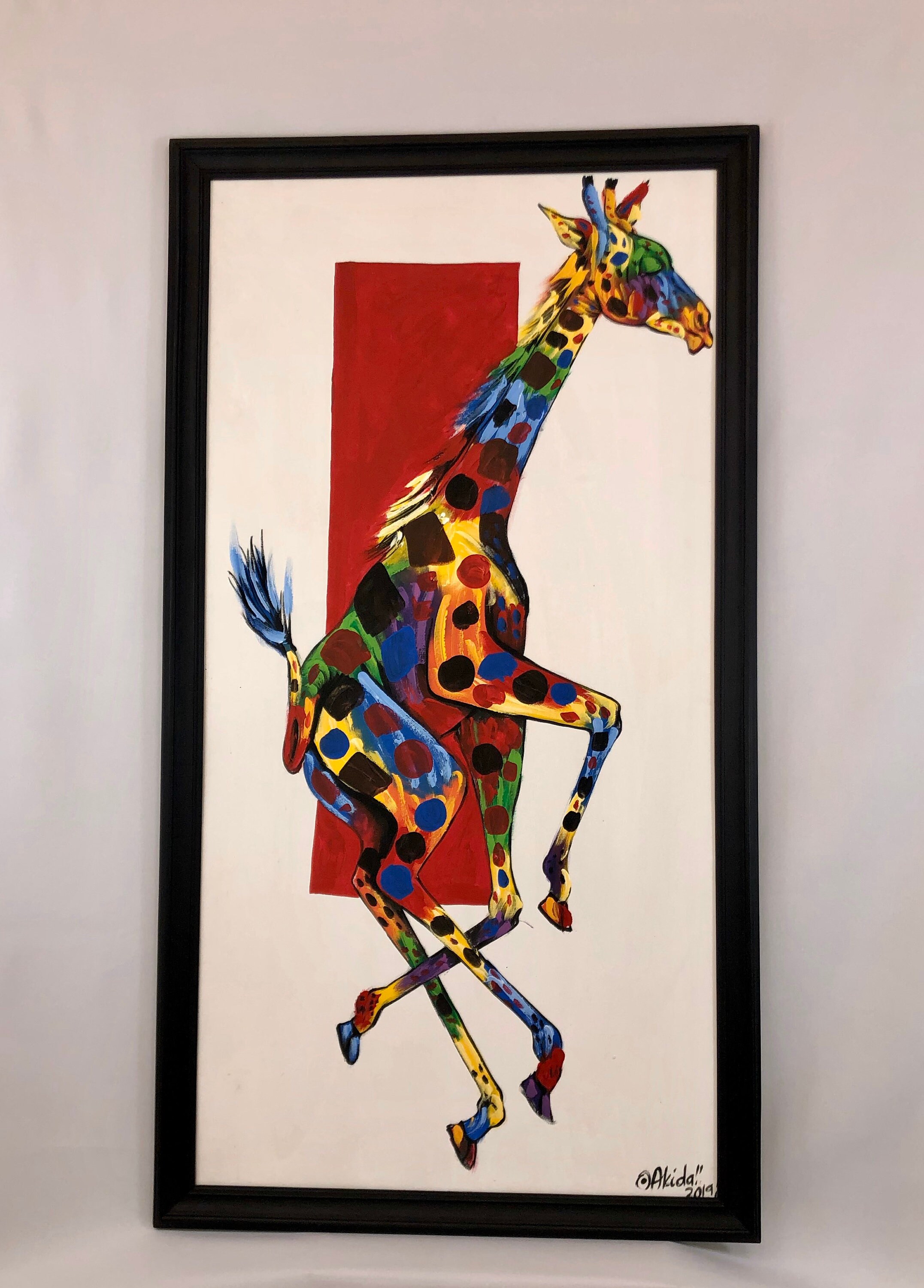 AFRICAN ART / ORIGINAL / Framed Acrylic on Canvas colorful Etsy