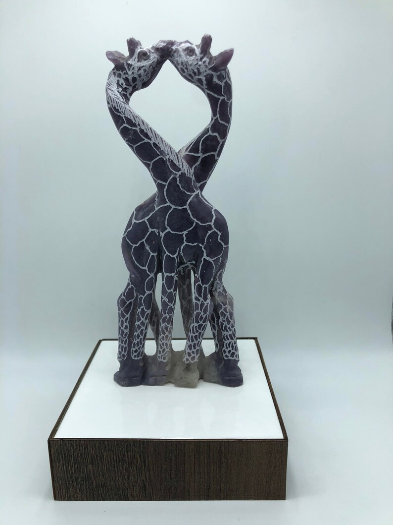 \u201cKissing Giraffe Couple\u201d AFRICAN ART Shona Stone Sculpture