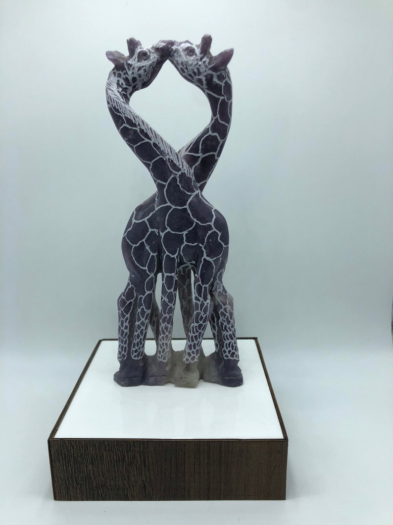 \u201cKissing Giraffe Couple\u201d AFRICAN ART Shona Stone Sculpture