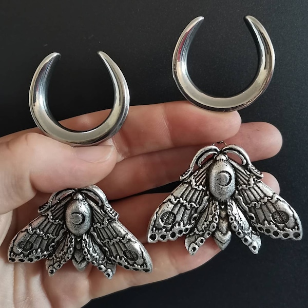 SILVERCOLORED MOTH SADDLE Hangers ab 22,50 Euro *best gift idea for man woman all genders alternative punk witchy girls*