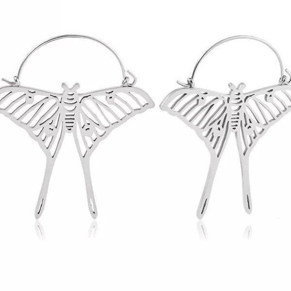 Silvercolored Luna Moth Hoops/Earrings ab 15 Euro