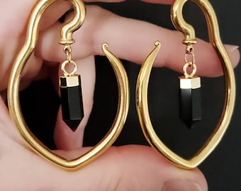 GOLDCOLORED POINTED OBSIDIAN Hangers ab 25 Euro