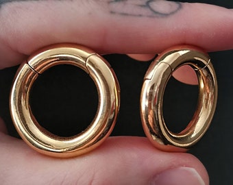 GOLDCOLORED CLASSIC HOOP Earweights ab 25 *best gift idea for man woman all genders alternative punk witchy girls*