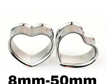 SILVERCOLORED HEART TUNNELS ab 15 Euro