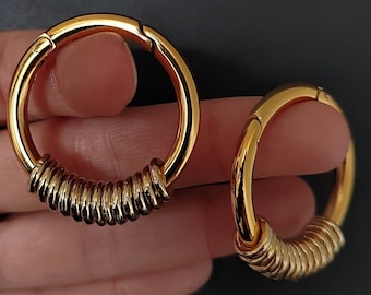 Goldcolored Ringed Clicker Hoop Earweights ab 25 Euro