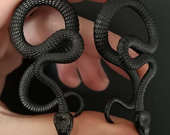 BLACK SERPENT HANGERS Earweights Snake ab 25 Euro *best gift idea for man woman all genders alternative punk witchy girls*