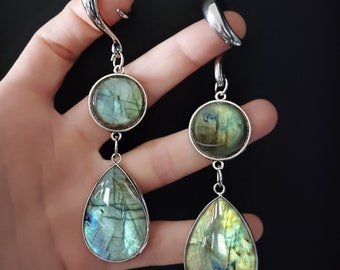 SILVERCOLORED DOUBLE LABRADORITE Hangers ab 30 Euro