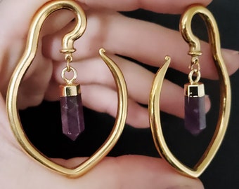 GOLDCOLORED POINTED AMETHYST Hangers ab 25 Euro