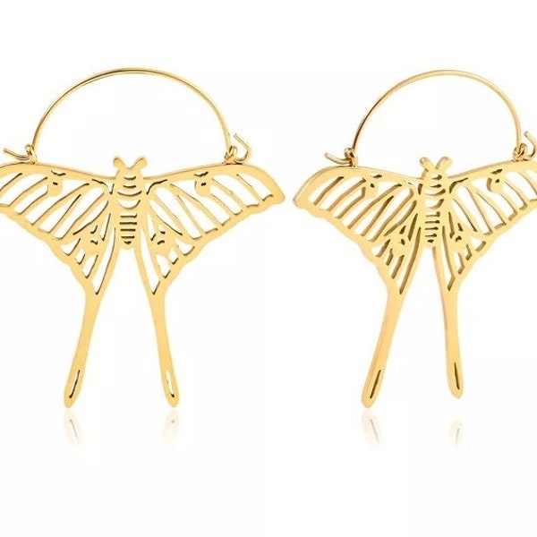 Goldcolored Luna Moth Hoops/Earrings ab 15 Euro