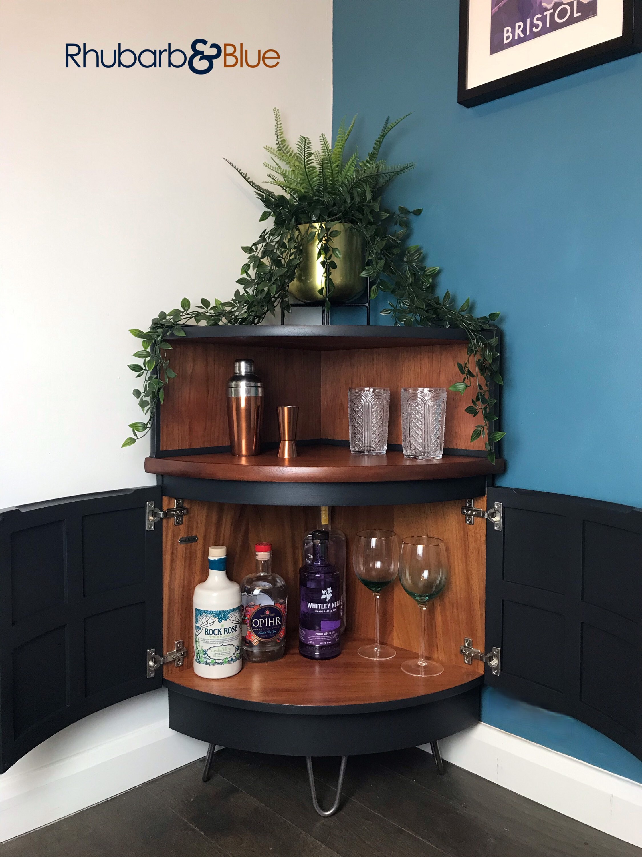 Nathan corner drinks refinished furniture painted Etsy