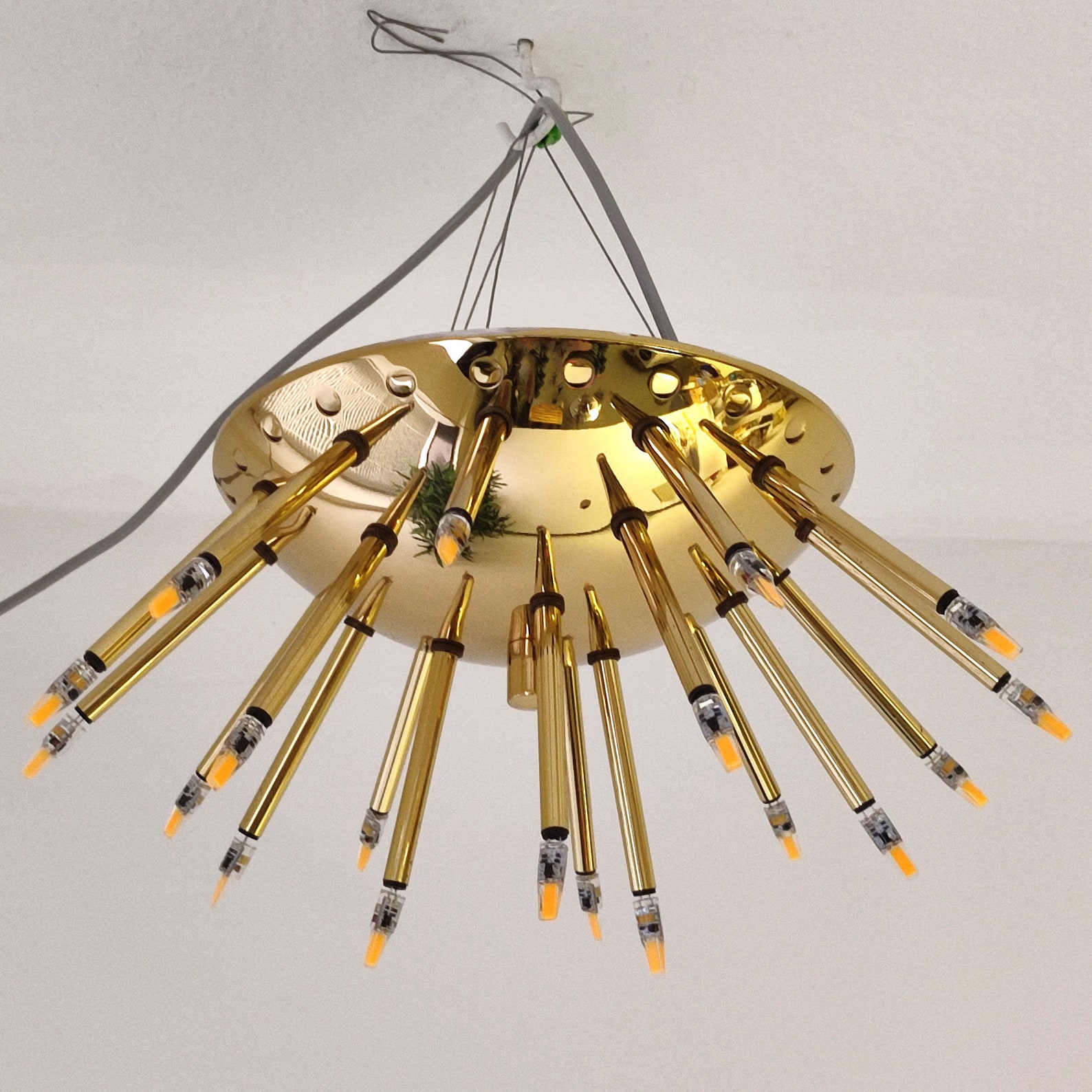 Vintage Sputnik Ceiling or Wall Lamp, Bankamp Half Ball Lamp With 20 ...