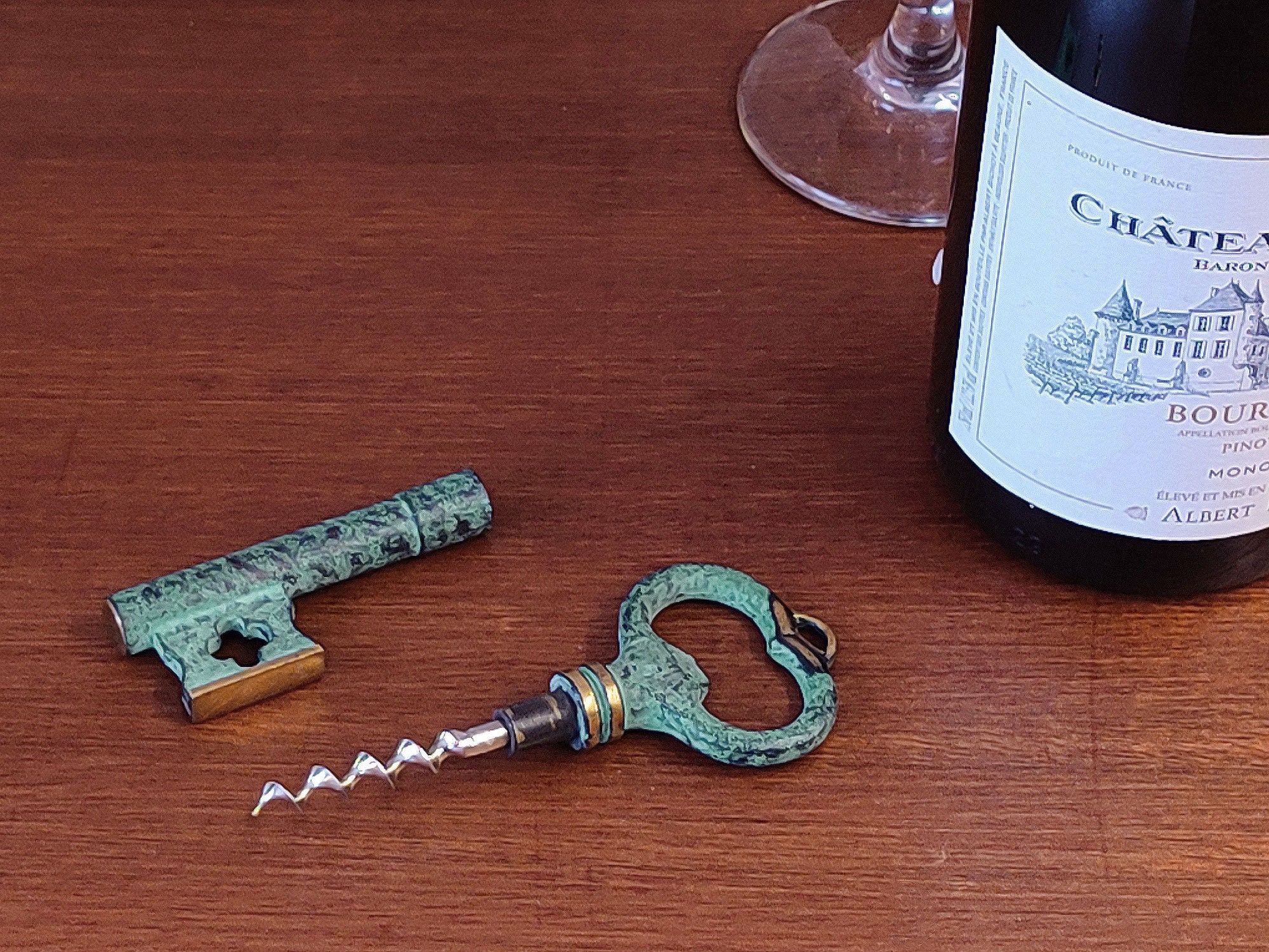 Vintage Brass Corkscrew Key Shape 70s, Brass Bottle Opener, Home ...