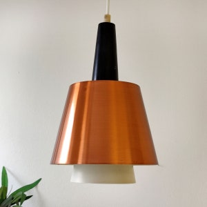 Vintage copper pendant lamp kitchen dining room 60s, mid century copper hanging lamp, Kaiser Leuchten vintage copper and metal spotlight