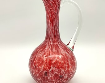 赤いヴィンテージ ムラーノ ガラス アート花瓶 60 年代、ミッド