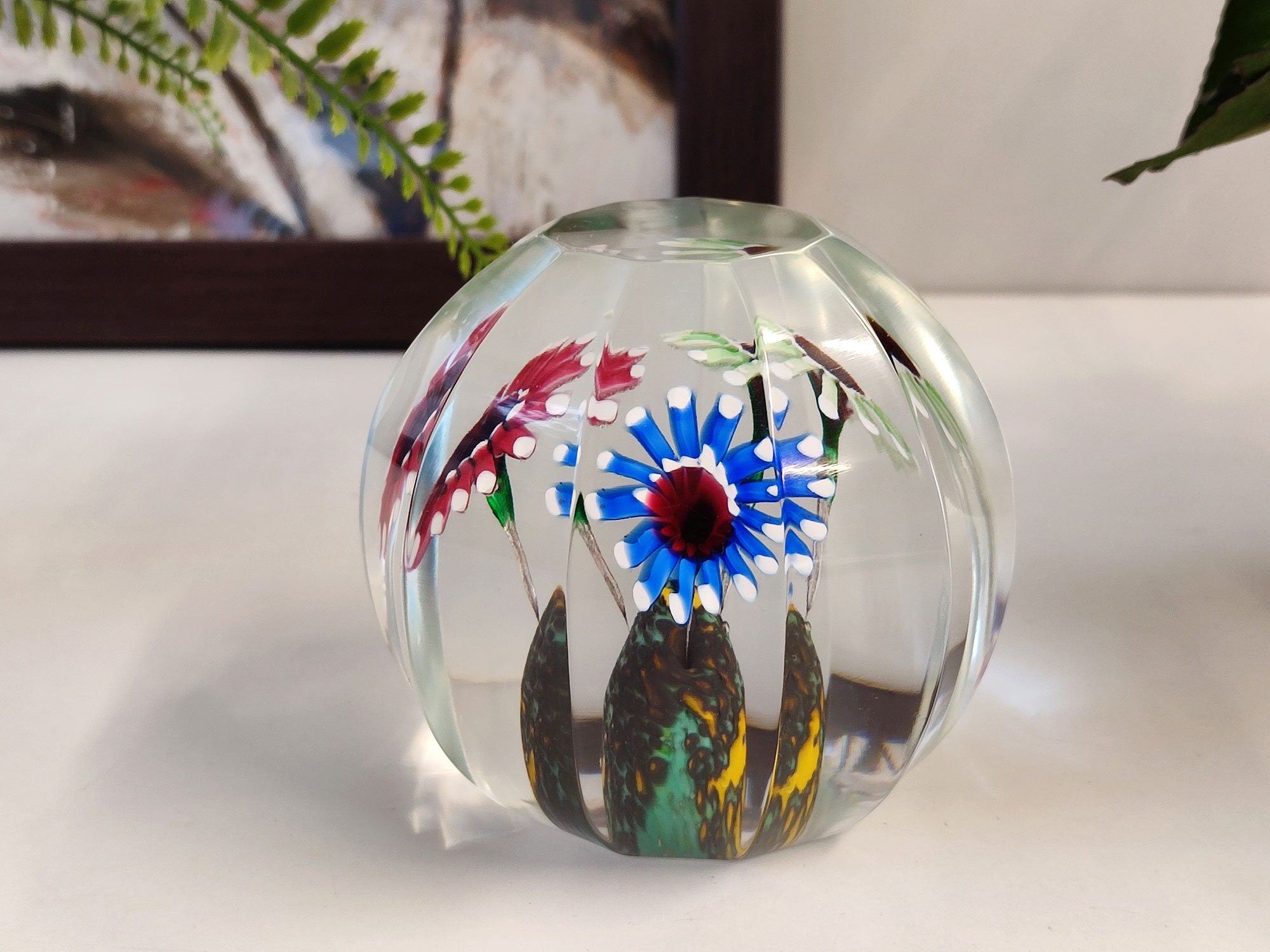 Bola de cristal colgante con flores secas MAHLA