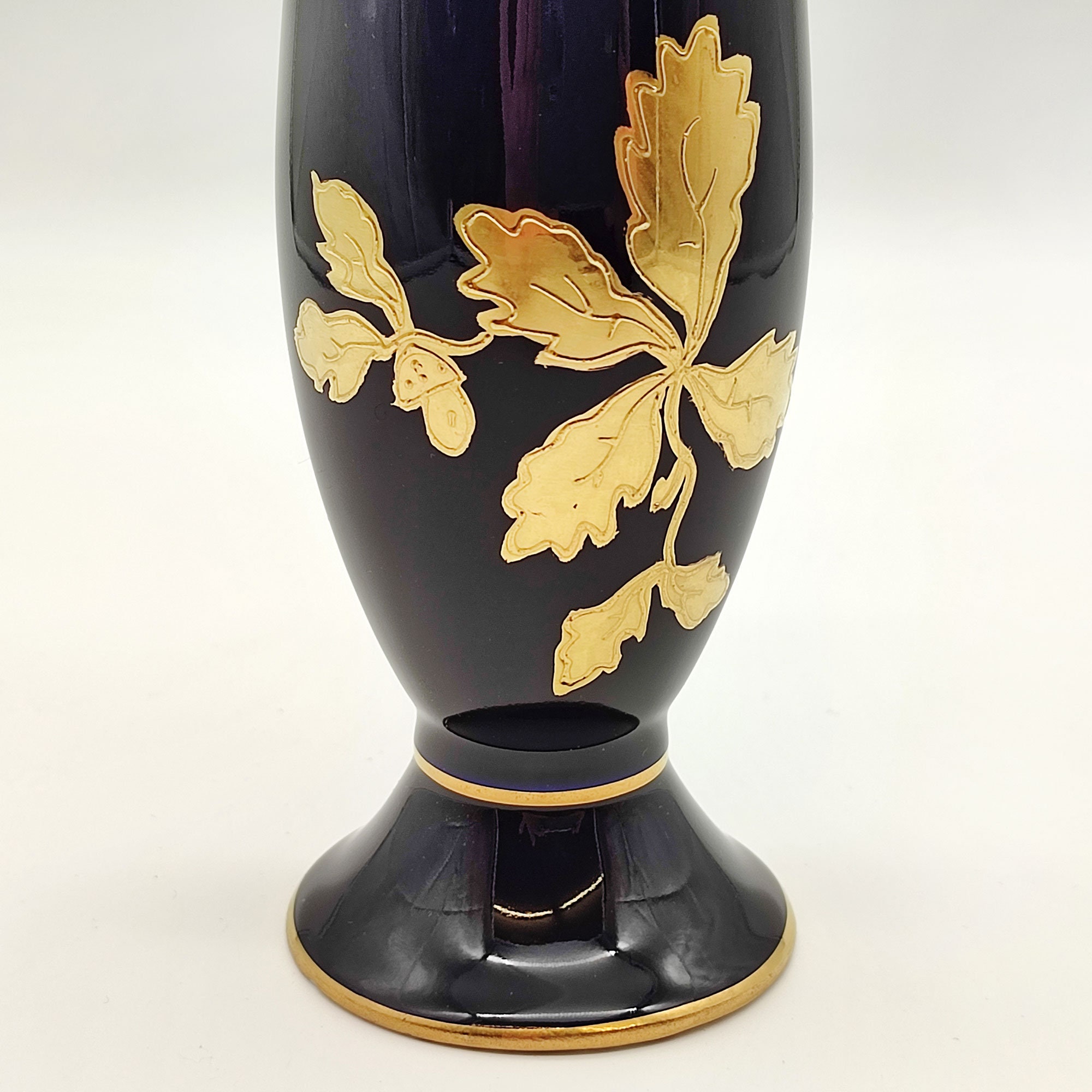 VTG Echt Kobalt Vase JLMenau Graf von Henneberg Porzellan Cobalt Blue 11 Tall