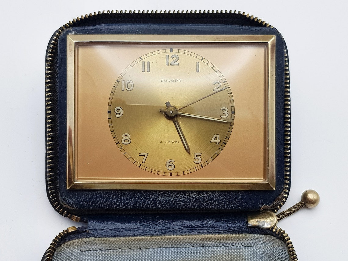 Vintage German EUROPA travel alarm clock pocket desk clock Etsy.de