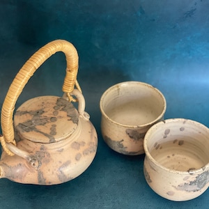 Handgemachtes Modernes Japanisches Tee Set - 3 Stück-Keramik Teekanne|Keramik Teetassen |Keramik Schüssel|Keramik Tee Set| Steinzeug| Weihnachtsgeschenk
