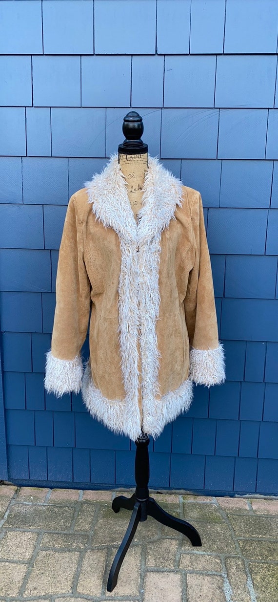 Giacca Penny Lane Coat XL tan jacket fur trim