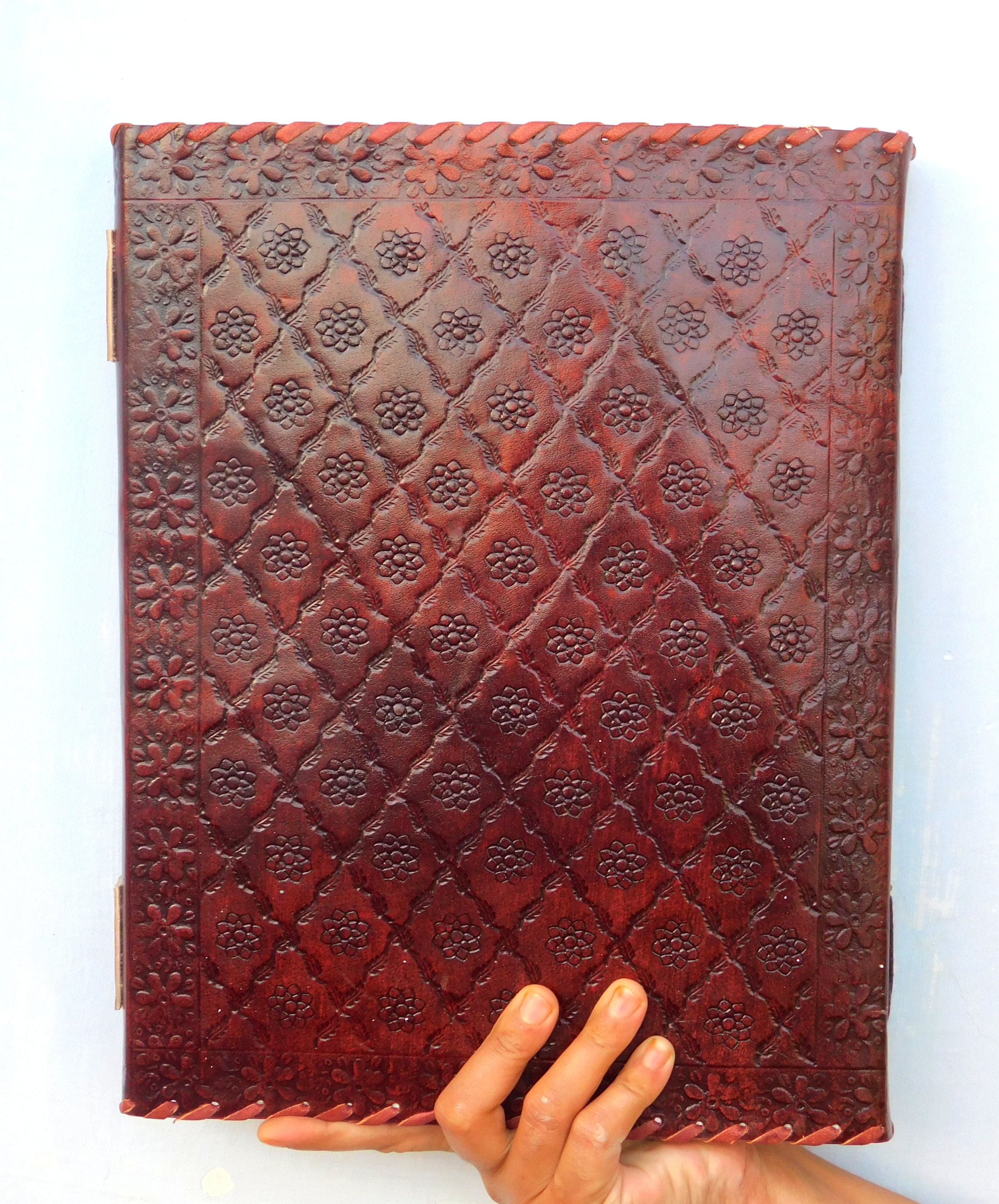 Extra Large Leather Journal With Seven Stone and Lock Vintage Etsy