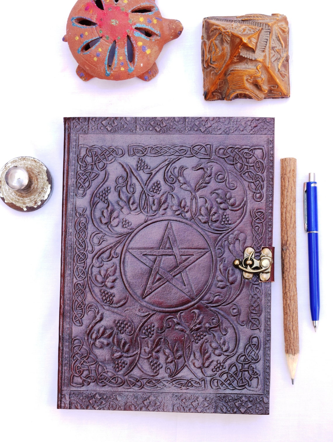 Personalized Handmade Pentagram Leather Journal Extra Large Etsy