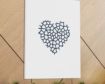 Impresión artística minimalista en lienzo con corazón de amor de Voronoi, azul océano, decoración del hogar, diseño teselado, decoración de sala de estar, emoji