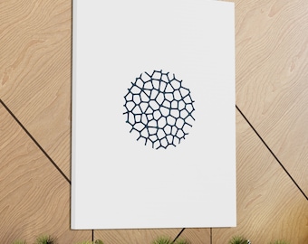 Impresión de arte minimalista en lienzo del período Voronoi, azul océano, decoración del hogar, diseño celular, decoración de la sala de estar, signo de puntuación