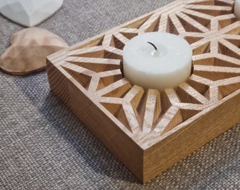 Portavelas Asanoha Kumiko – Plantilla CNC (Descarga digital)