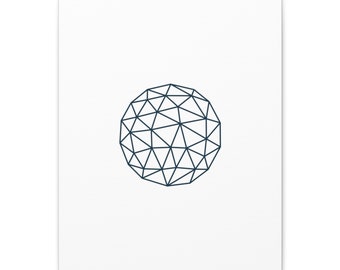 Arte de época con estructura alámbrica digital: polígono geométrico, decoración minimalista, archivos descargables (png, SVG y DXF), regalo para el hogar o la oficina.