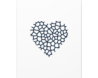 Arte digital de corazón Voronoi: diseño celular abstracto, archivos descargables (png, SVG y DXF), regalo creativo para el hogar o la oficina, imprimible