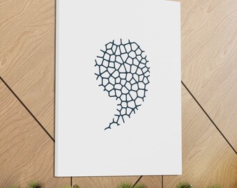 Impresión minimalista en lienzo con coma de Voronoi: decoración moderna en azul océano, arte abstracto para el hogar y la oficina, regalo, arte de pared único