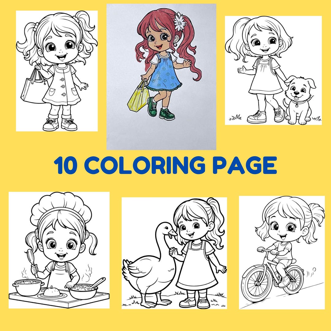 Active Girl, COLORING PAGE, - Etsy