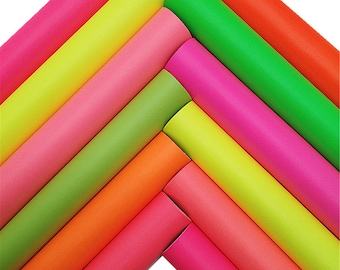 Neon Colors Synthetic Leather Fabric Sheets for Earrings, Crafts (A4 Size)