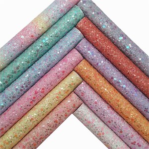 Chunky Glitter Vinyl Fabric Sheet: Pink Big Sequins, DIY Bow Supplies (A4 Size)