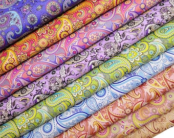 Paisley Print Faux Leather Fabric Roll, DIY Bows & Bags (11.8 x 54 inch)