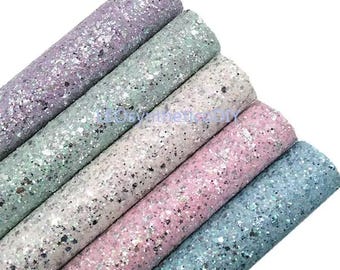 Hearts  Chunky Glitter Fabric Sheet: Mixed Colors Felt Back, DIY Bows Earrings