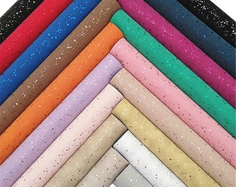 Glitter Suede Faux Leather Sheet: Sparkle Craft Fabric (8.2"x11.4")