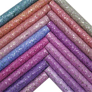 Tessuto glitterato, tessuto in pelle glitterata, fogli di pelle glitterata spessa e cristallina, formato A4 21 x 29 cm (8,2"x11,4") per accessori fai da te GM164A