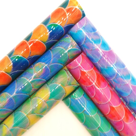 Rainbow Mermaid Fish Scales JELLY Leather Transparent See Etsy