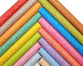 Chunky Glitter Faux Leather Fabric Sheets, DIY Craft Material