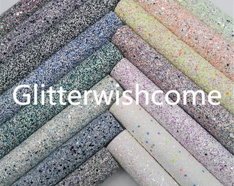 Chunky Glitter Faux Leather Sheets A4, DIY Bow Material