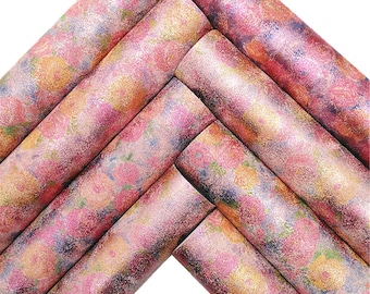 Metallic Floral Faux Leather Sheet, Jewelry & Hair Bow Fabric