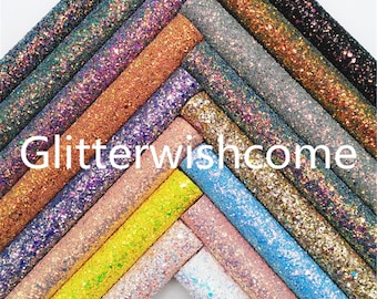 Chunky Glitter Leather Fabric Sheet, DIY Accessories (A4 Size)