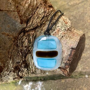 Fused Glass Pendant - Blue Necklace Pendant - Art Pendant - Blue Necklace