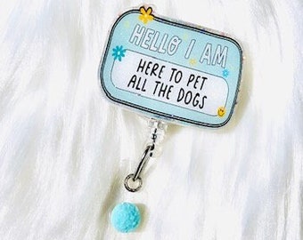 vet tech badge reel, vet tech badge holder, veterinarian badge reel, dog lover badge reel, nurse badge reel, dog mom badge reel, dog mom